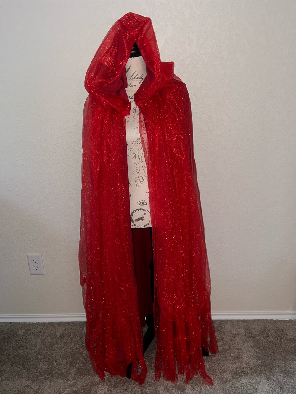 RED HOODED CAPE